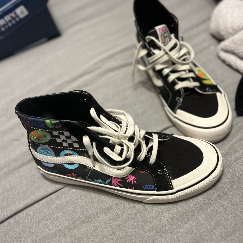 Black colorful Vans size 11.5
